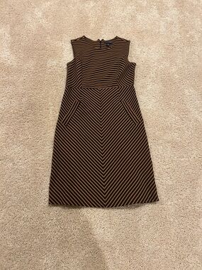Lands' End Sleeveless Chevron Midi Dress in Brown and Black